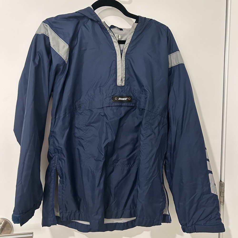 Nike Navy and Gray Hooded Pullover Jacket